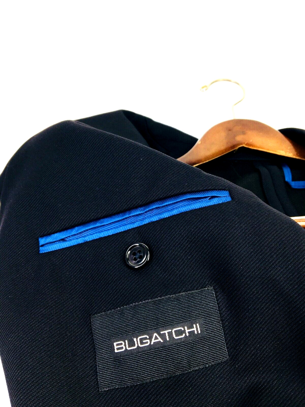 (M) Bugatchi Italy Mens 2 Bttn Unconstructed Ribbed Polyamid Blazer Jacket Black